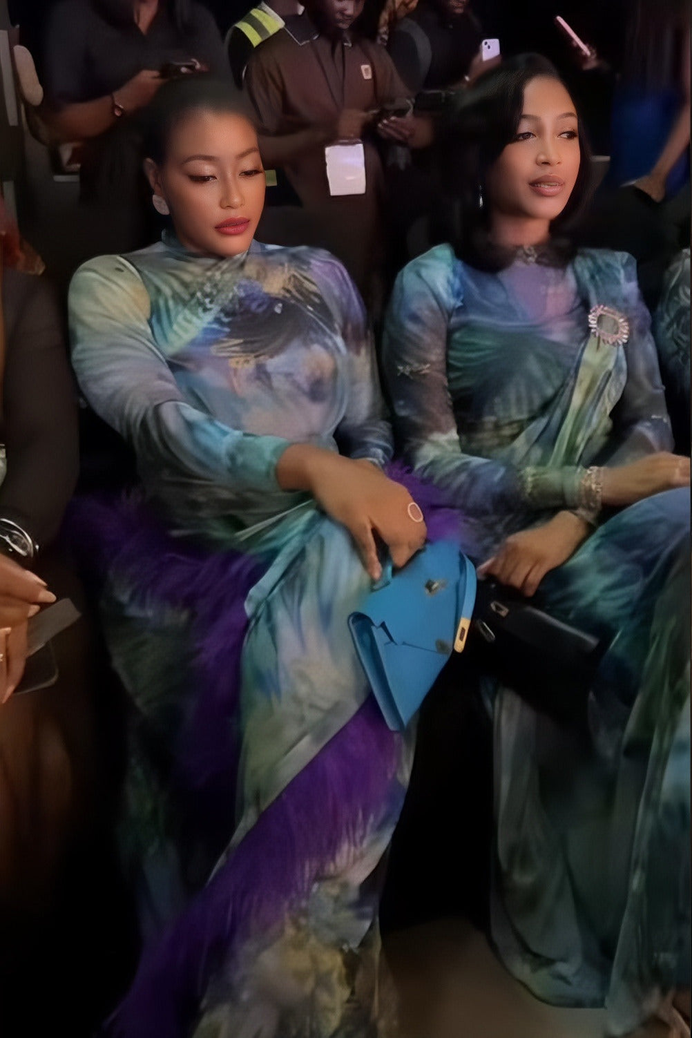 Ethereal Gradient Draped Maxi Dress