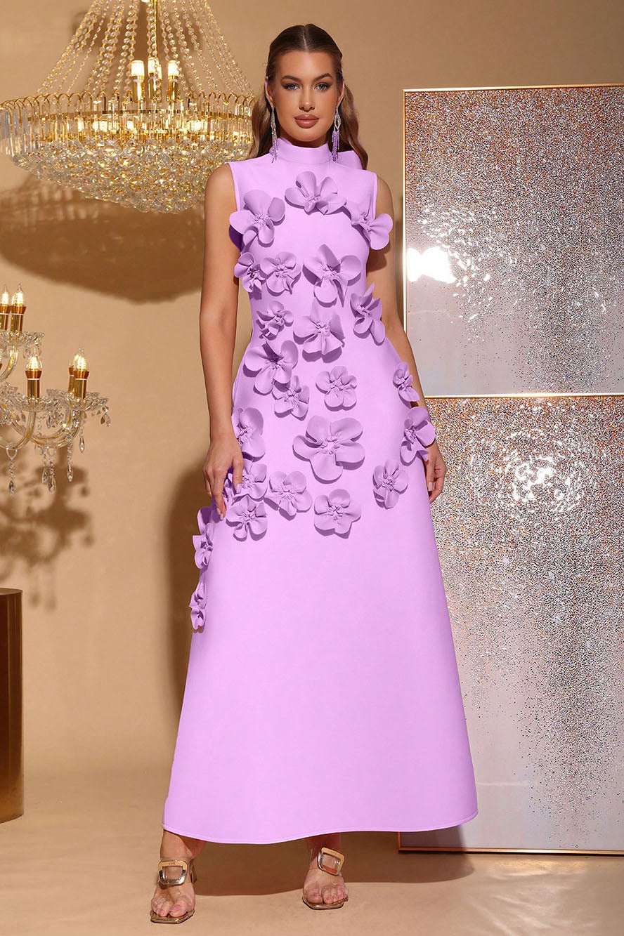 Ethel Flower Embellished Maxi-kjole uden ærmer