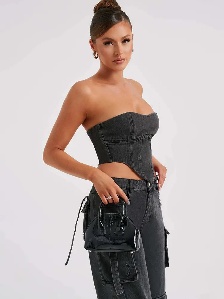 Jeans de tiro bajo con bolsillos