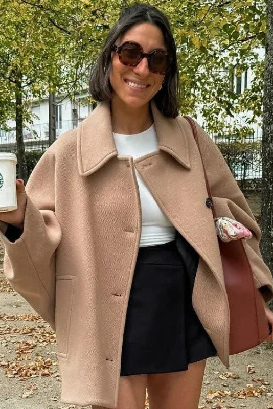 Quiet Luxury Asymmetric Cape Coat