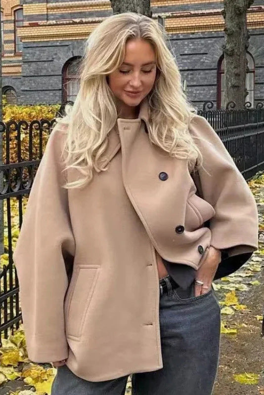 Quiet Luxury Asymmetric Cape Coat