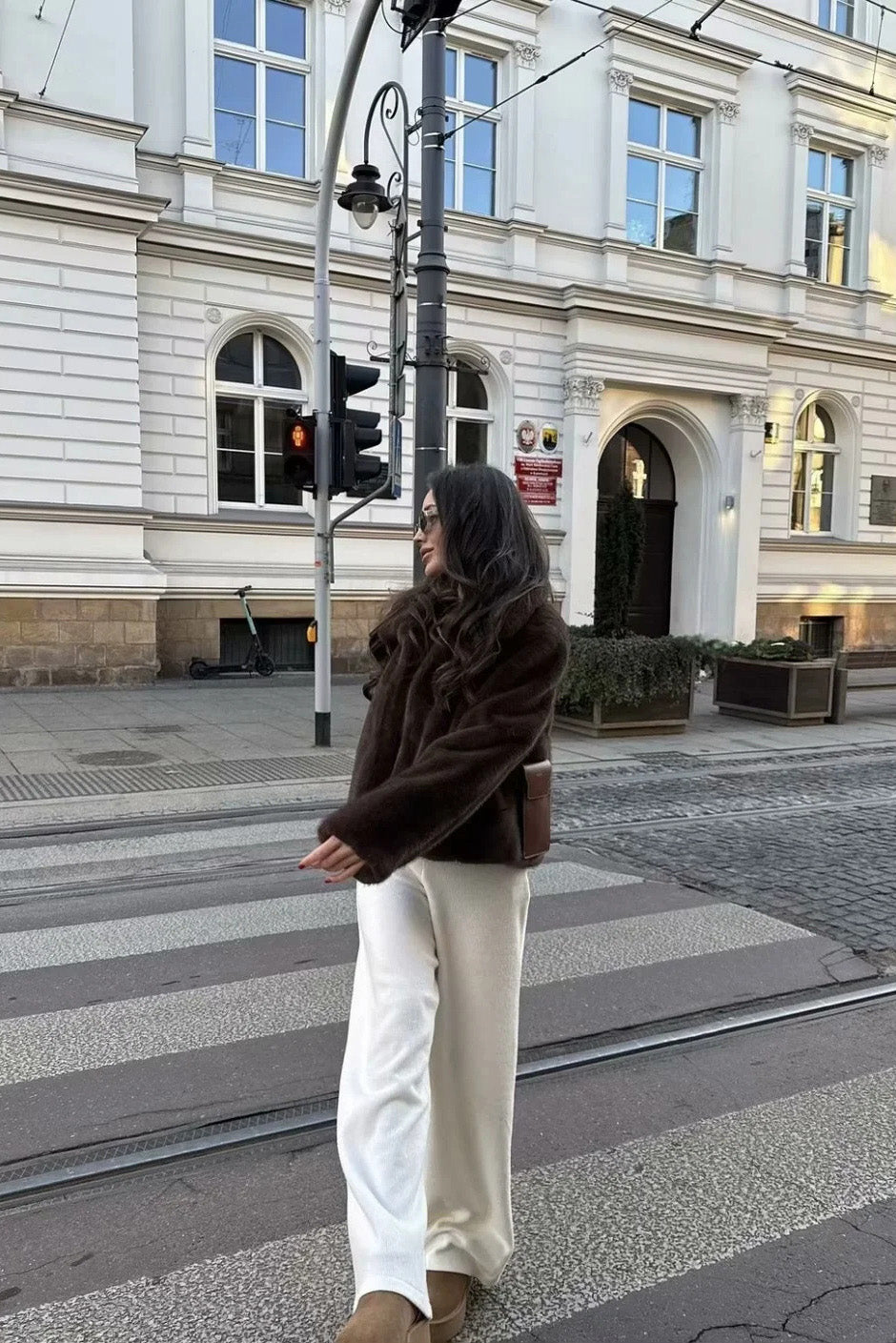 Cocoa Tone Plush Lapel Jacket