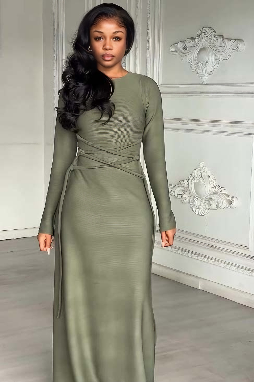 Sage Whisper Maxi Dress