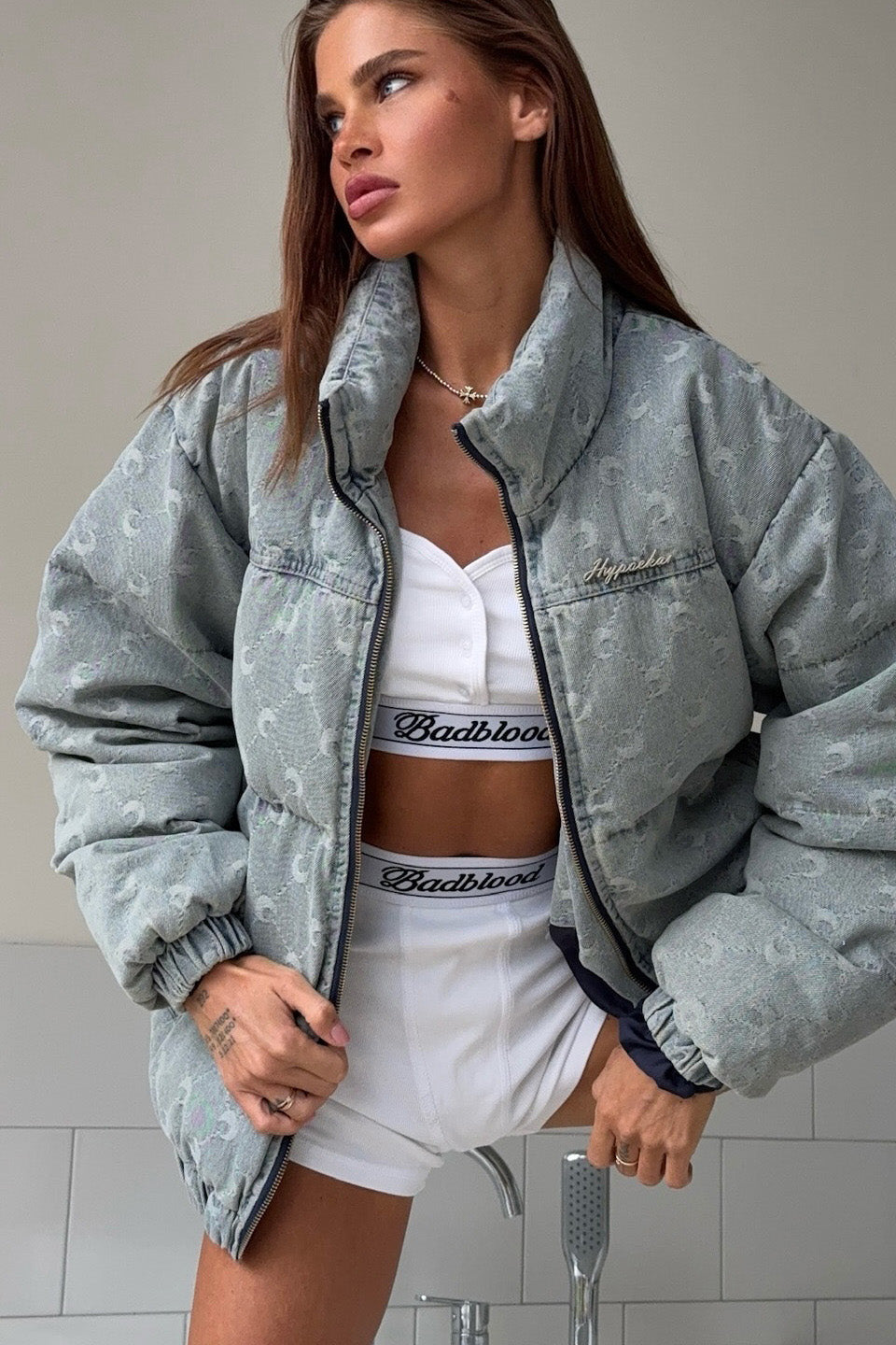 Loose Fit Moon Pattern Jacket