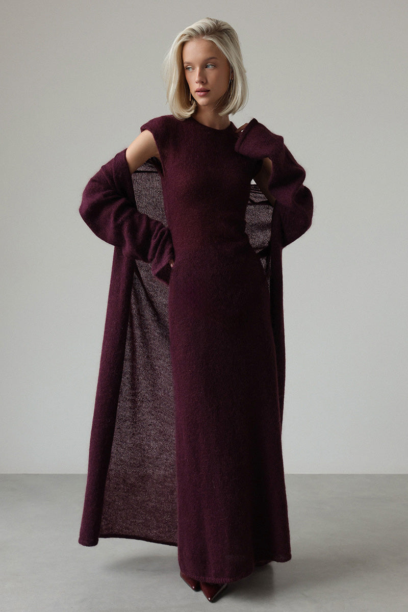 Josie V-ringad Cut-out Stickad Maxiklänning