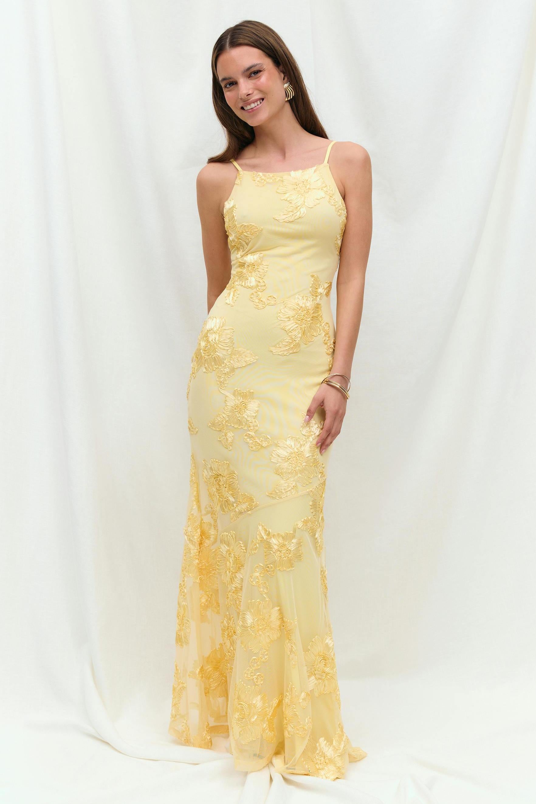 Jacquard Embroidery Maxi Dress