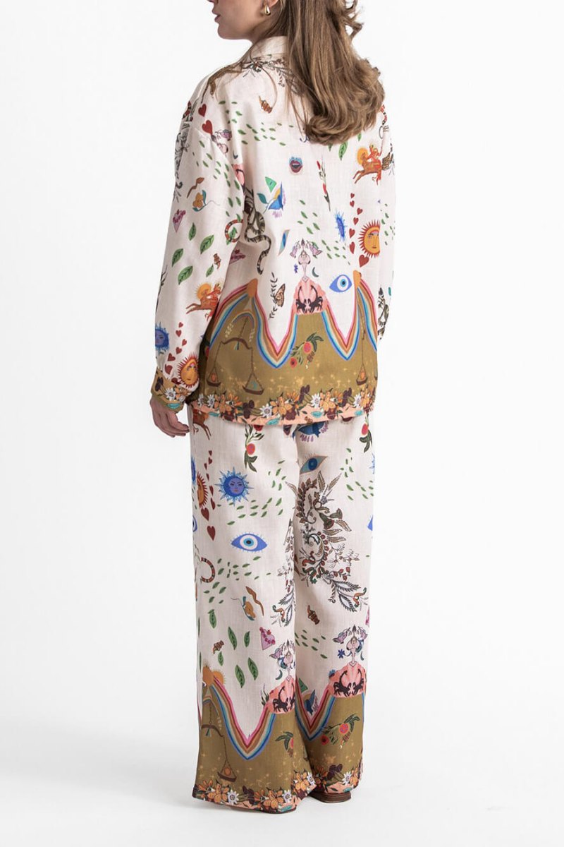 Conjunto de Pantalones Sueltos Oversize con Estampado Étnico Destacado