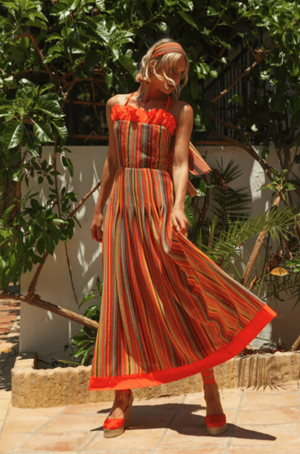 Barnamby Orange Midi Dress