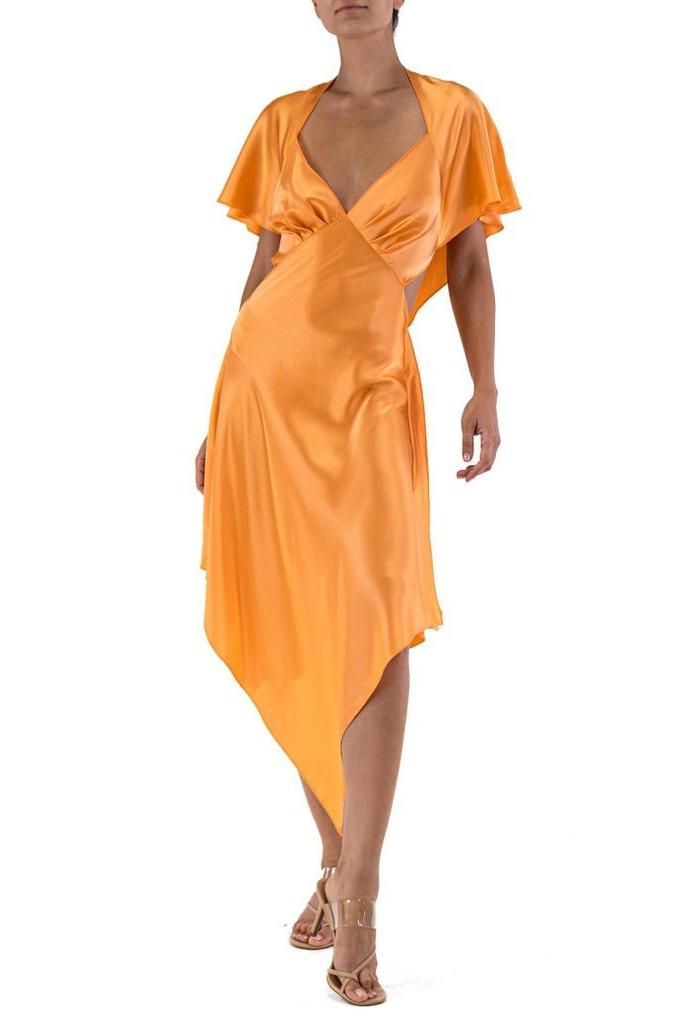 Maya Satin Shawl Midi Dress