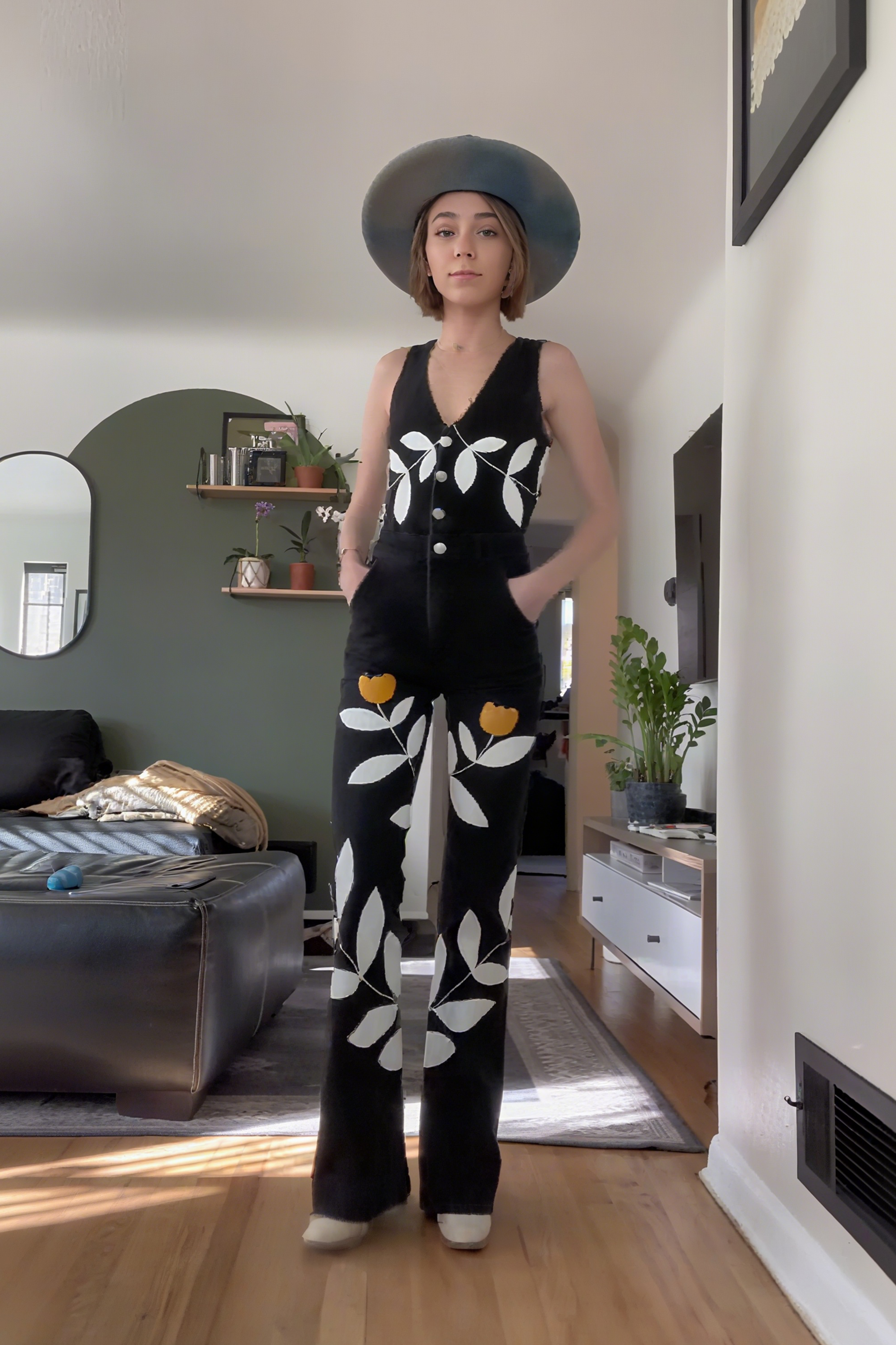 Floral Print Flared Jumpsuit