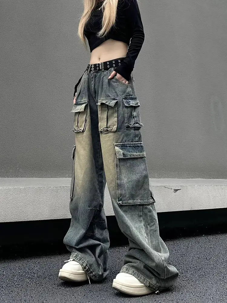 Jeans cargo americanos de moda urbana