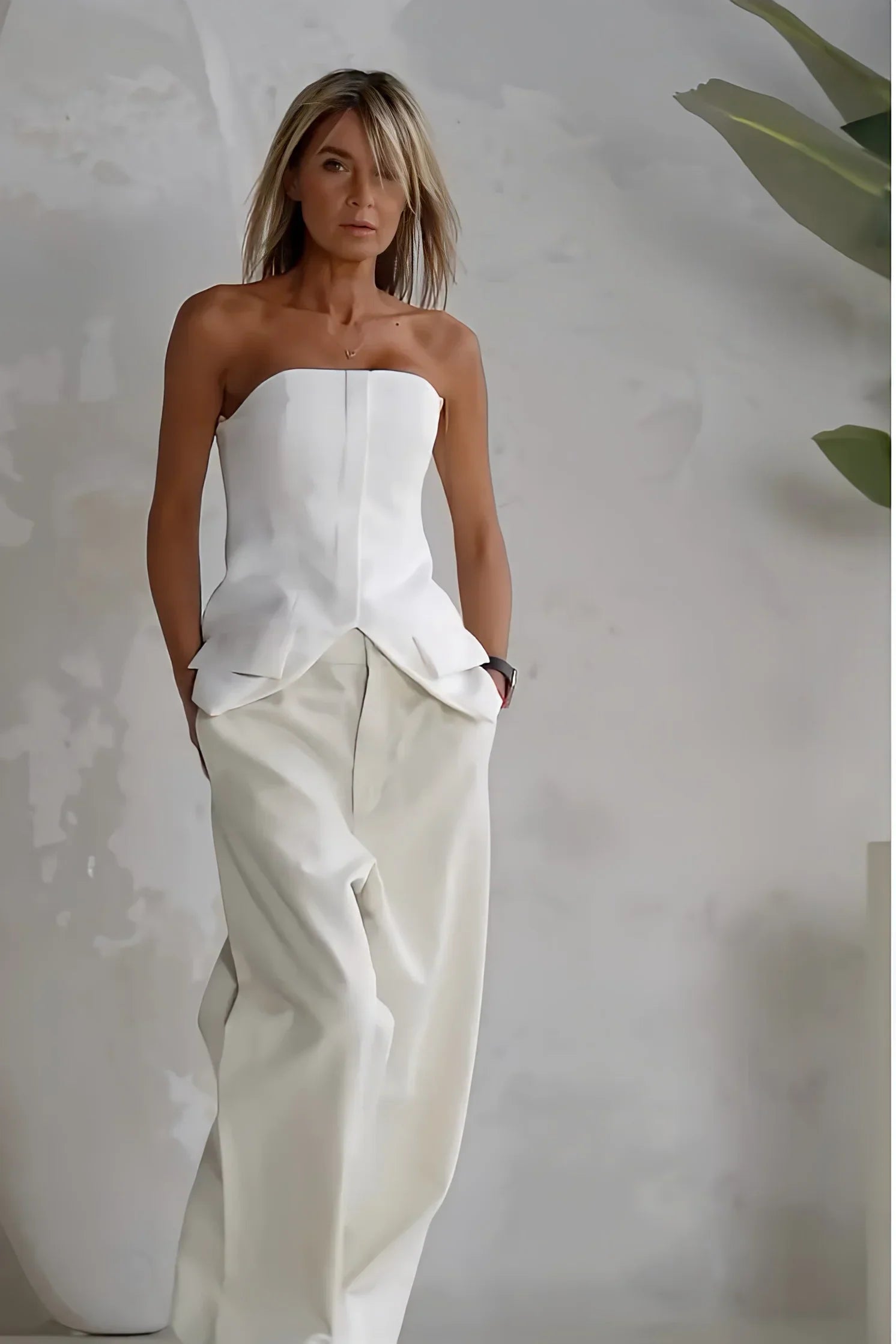 Veste en cuir suédé fendu avec poche