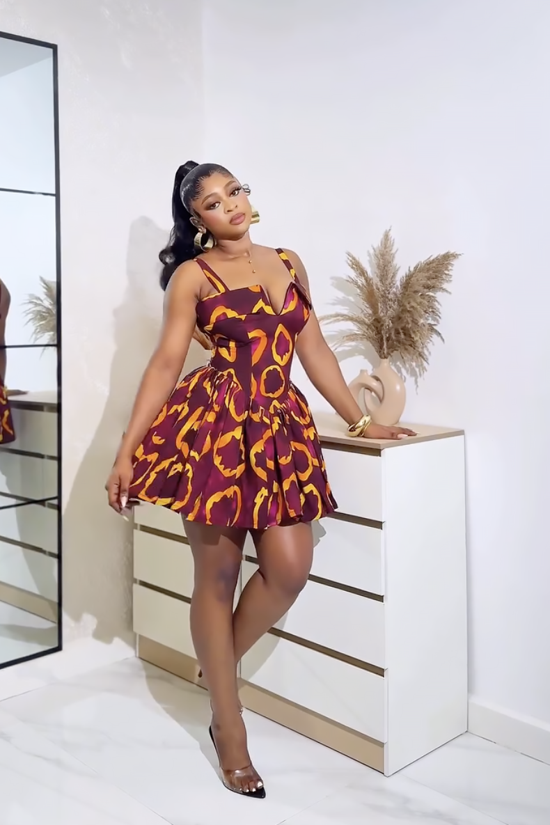 Flame Bloom Mini Dress