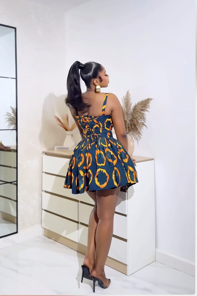 Flame Bloom Mini Dress