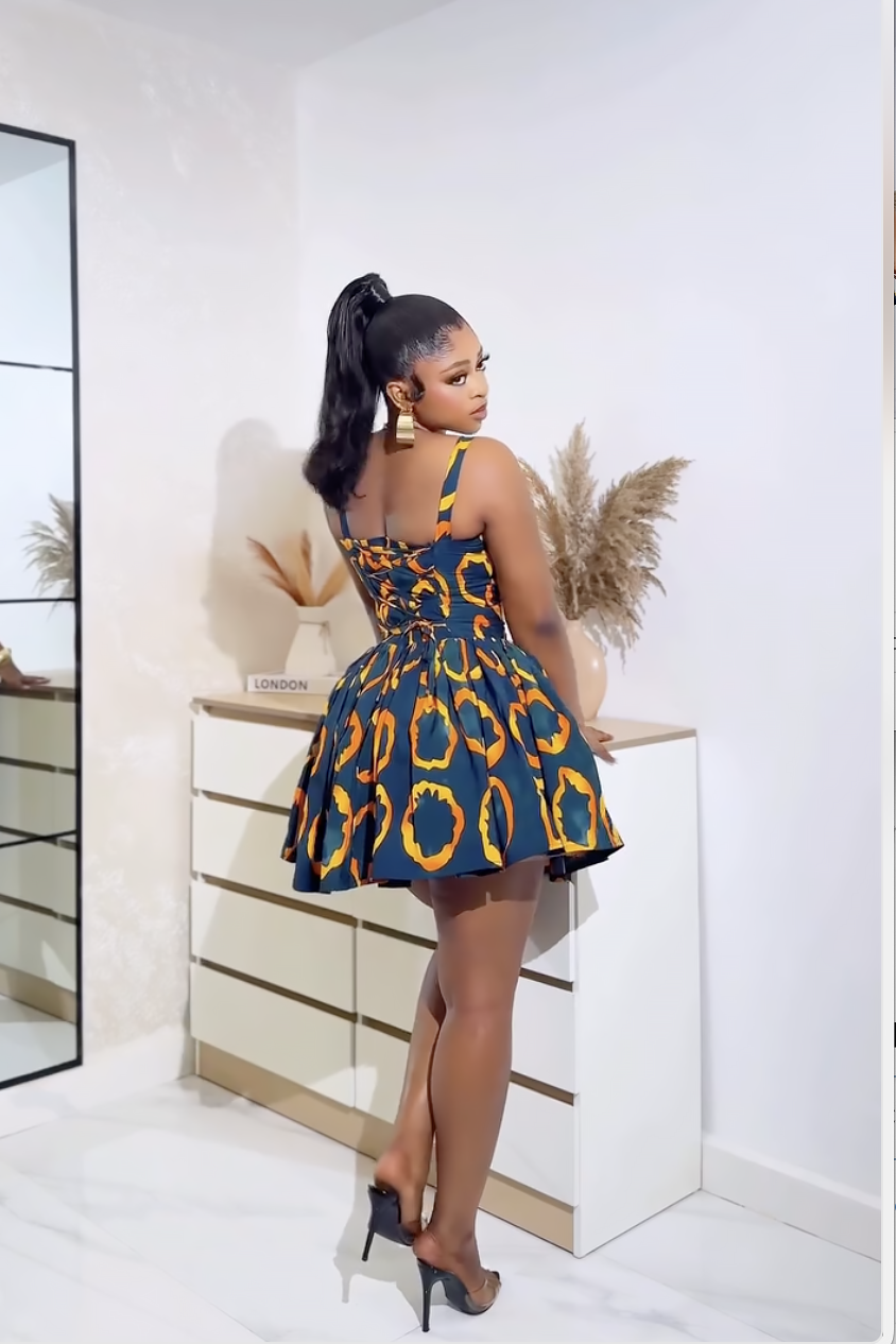 Flame Bloom Mini Dress