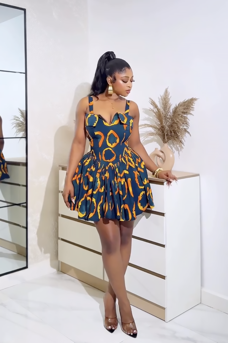 Flame Bloom Mini Dress