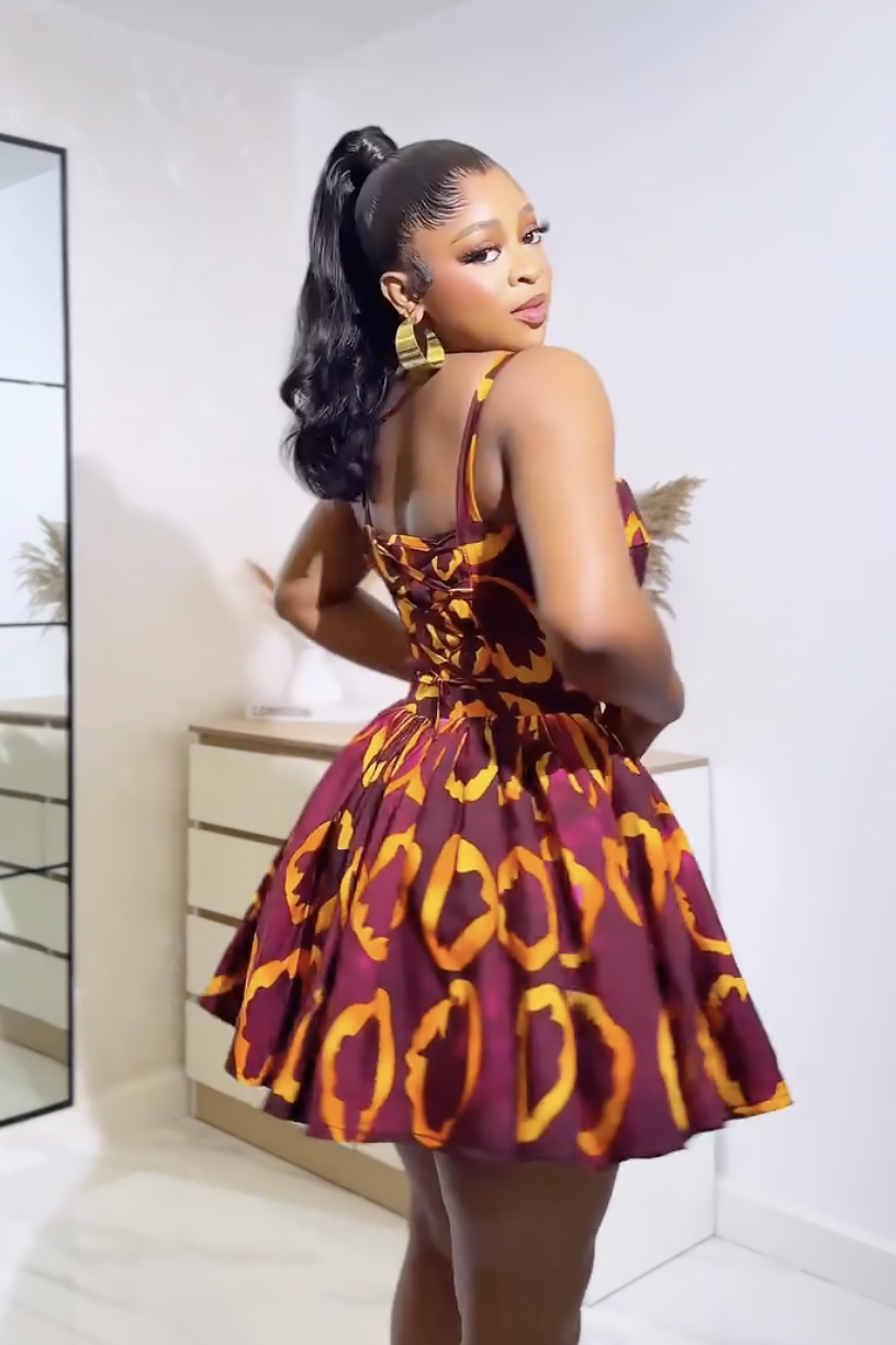 Flame Bloom Mini Dress