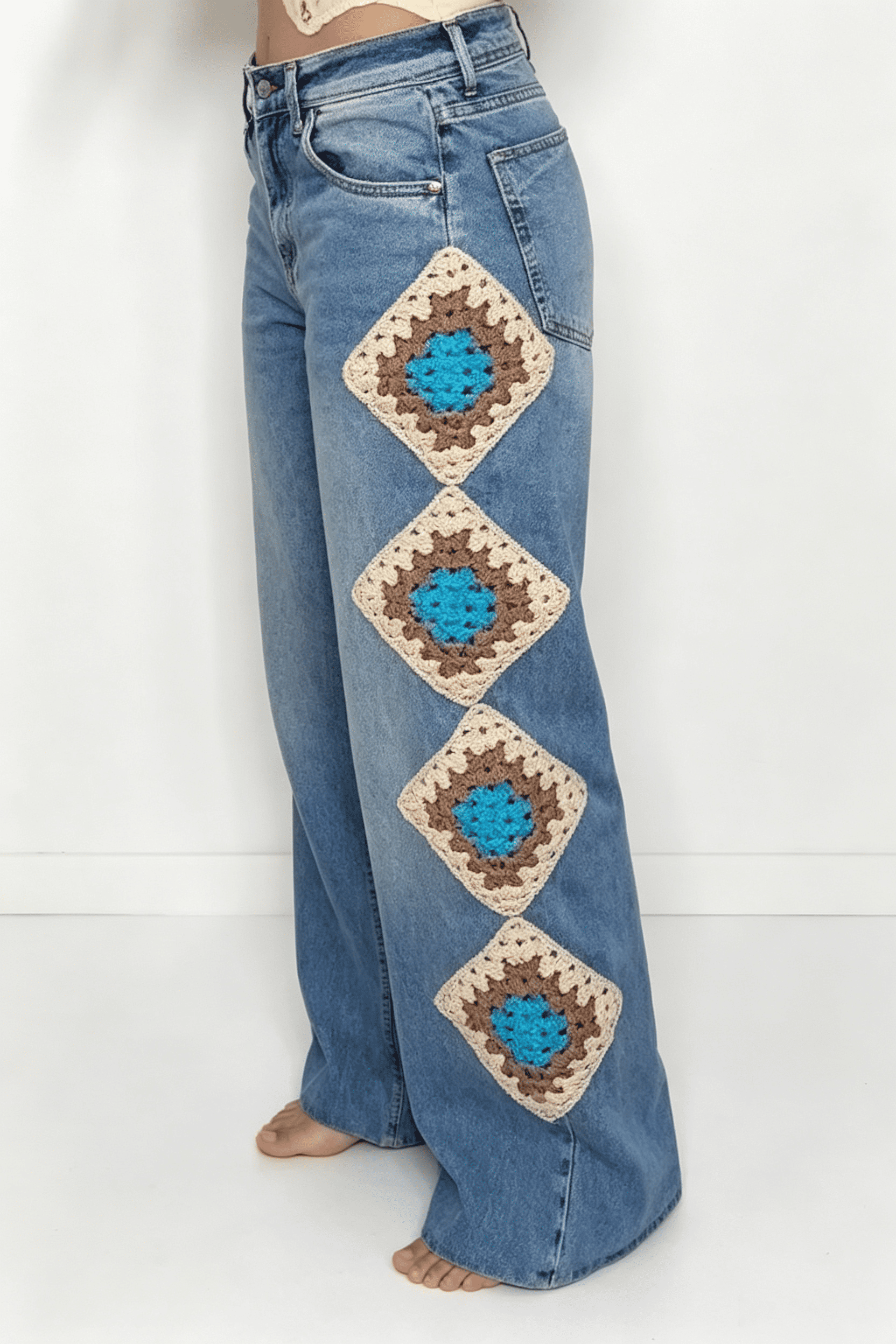 Pantalones western de pierna ancha Color‑Pop