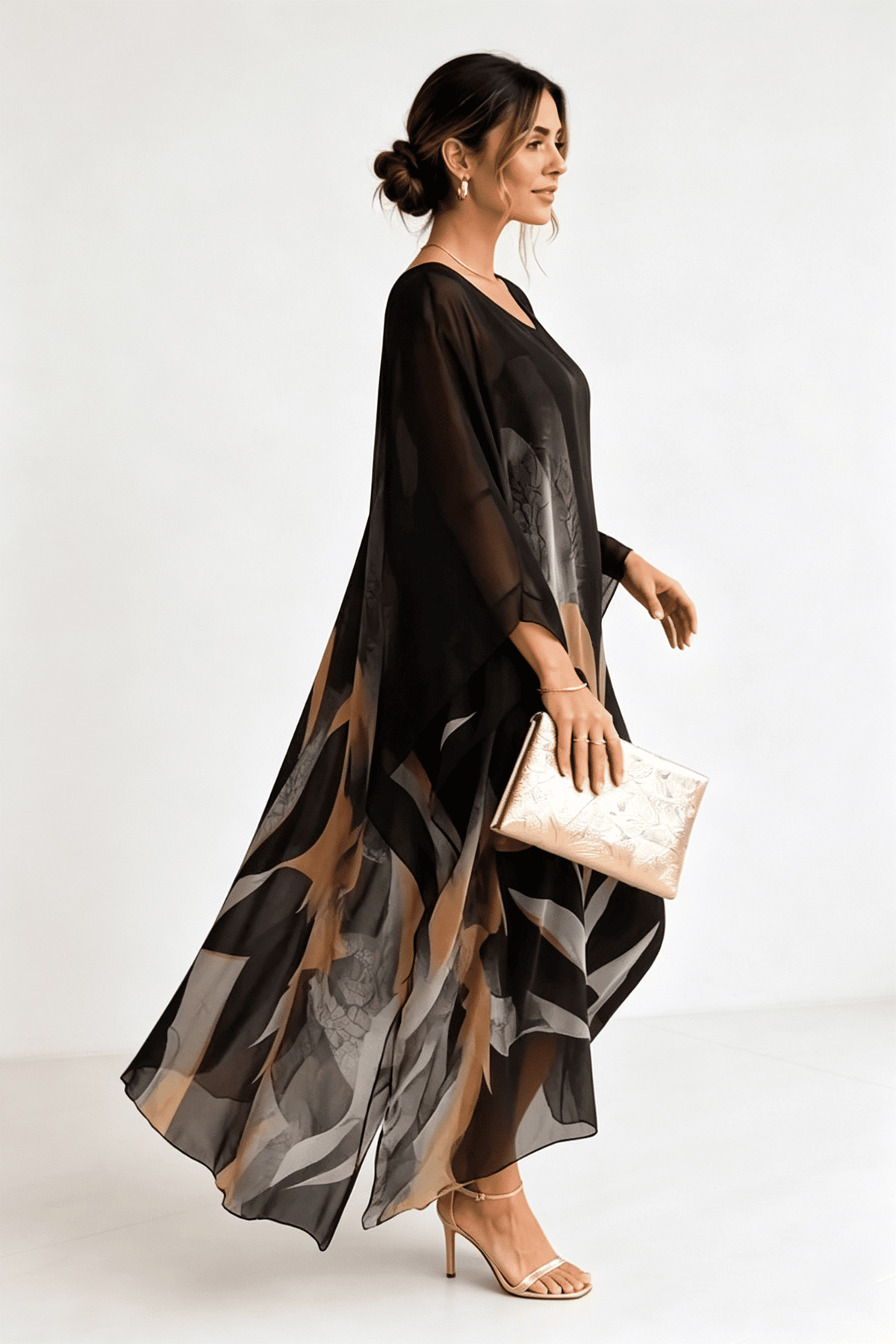 Zeitloses und Elegantes Zusammengesetztes Tüll A-Linien Maxikleid