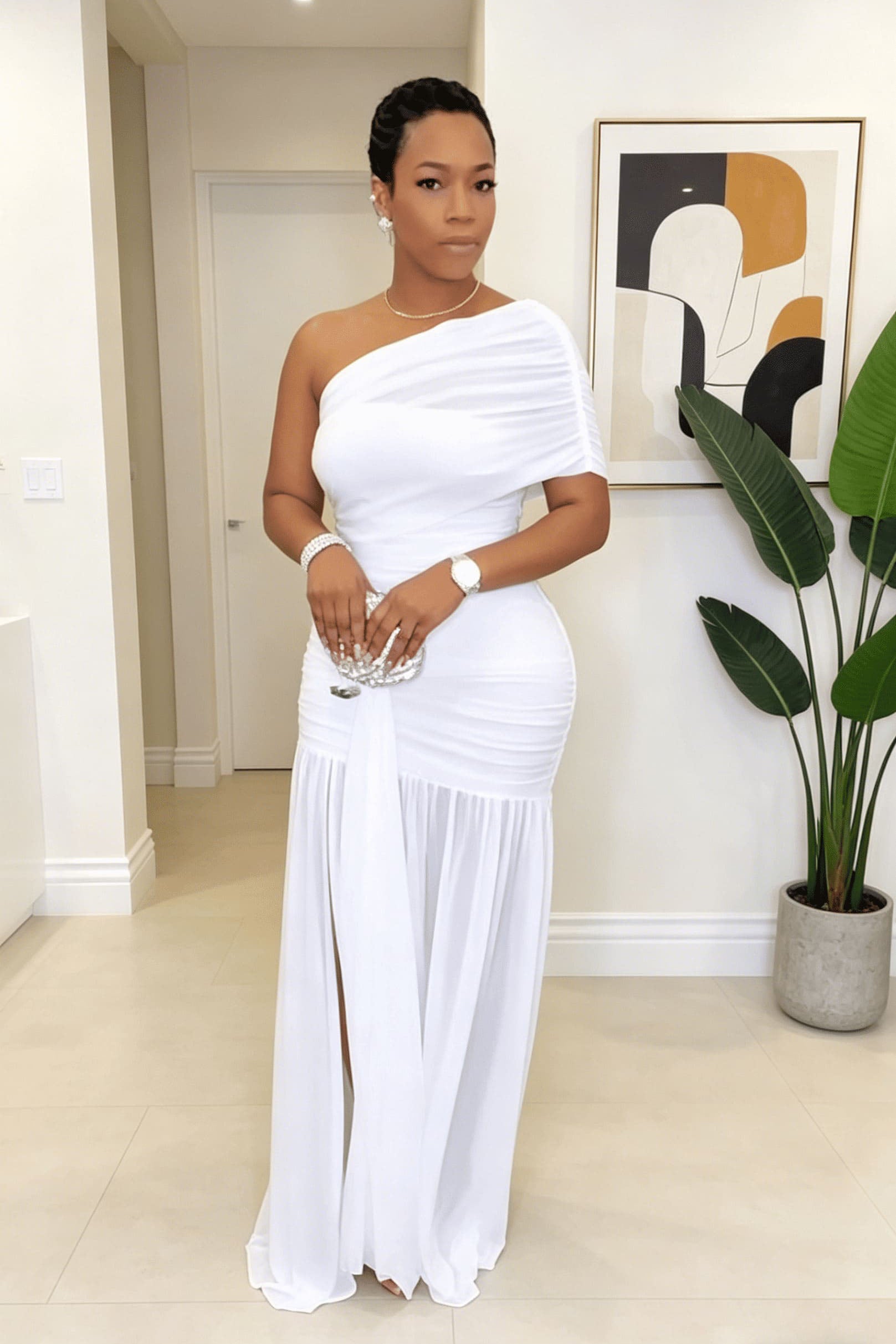 Jupe longue à taille nouée et motif cachemire