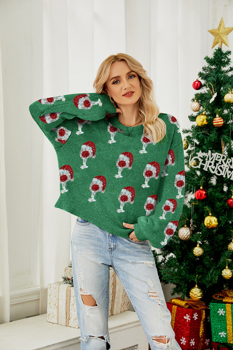 Christmas Puff Sleeve Sweater