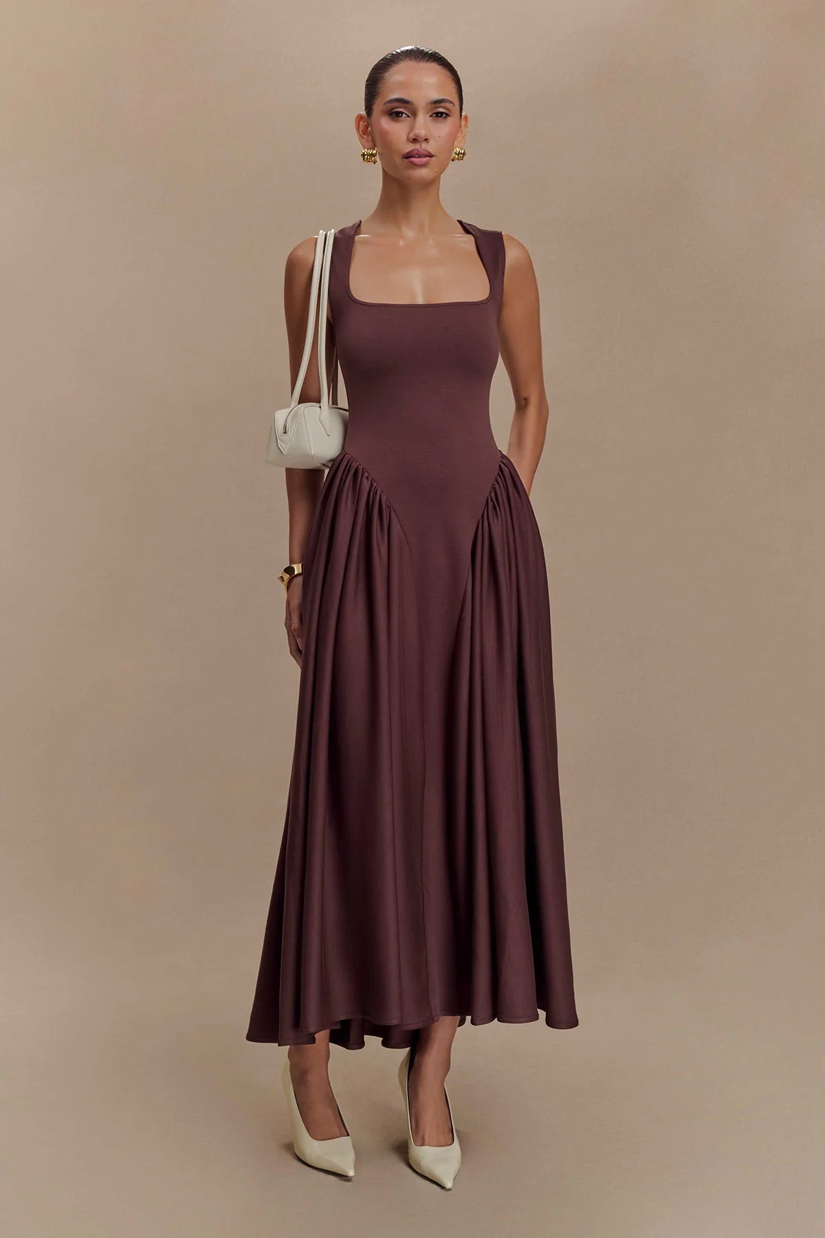 Lucinda Enaxlad Maxi Slip Klänning