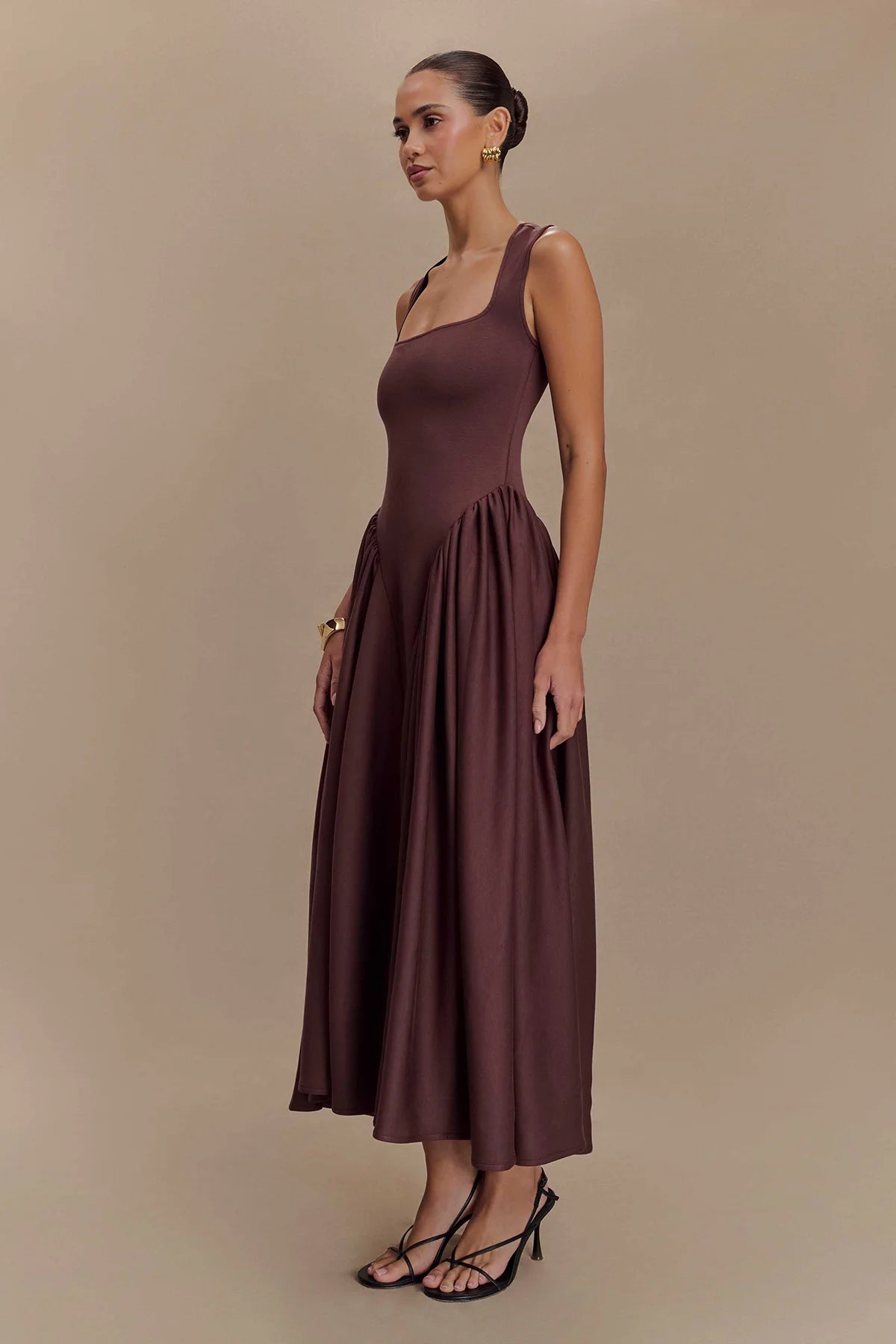 Lucinda Enaxlad Maxi Slip Klänning