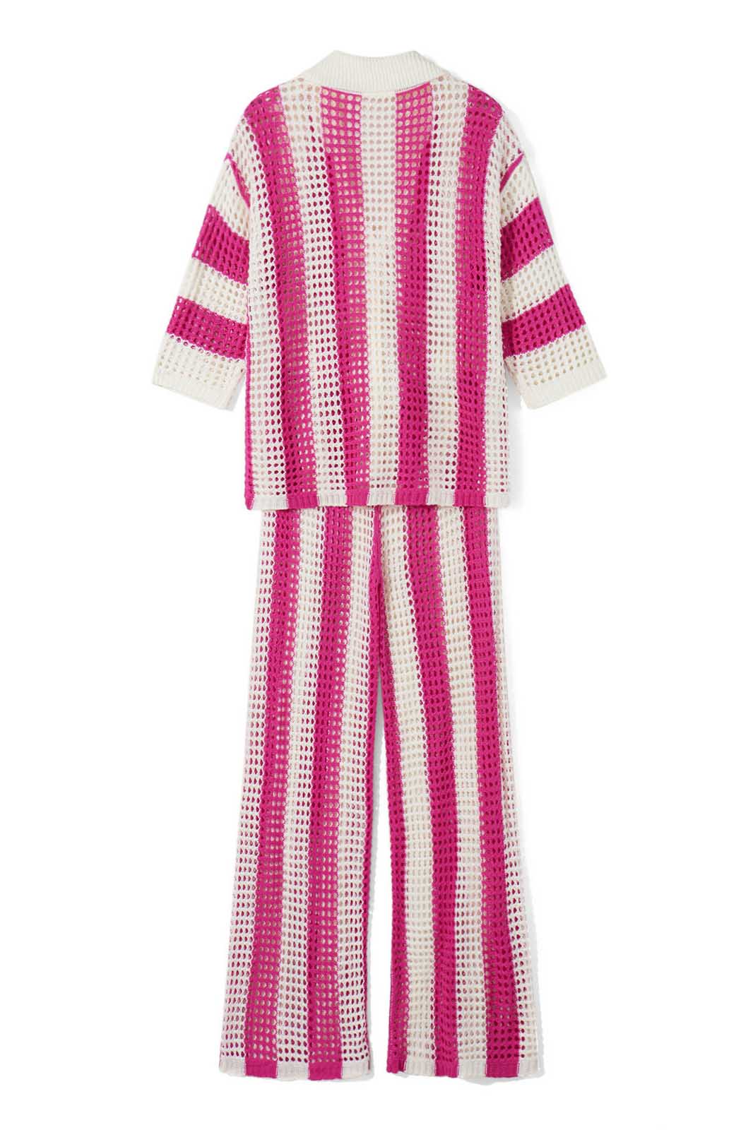 ホロー ストライプ シャツ ニット セット