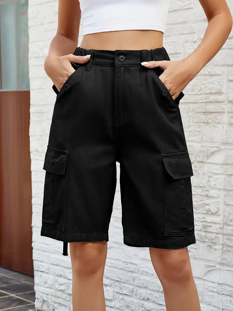 Shorts de mezclilla utilitarios lavados