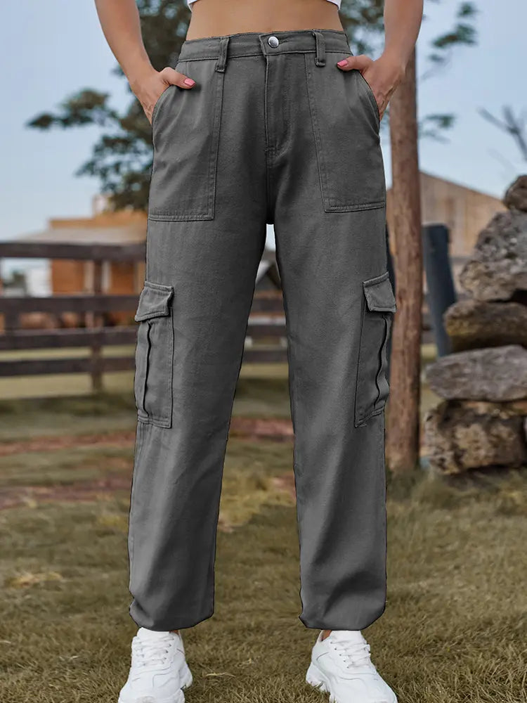 Trendy Denim Joggingbox mat elasteschem Bund