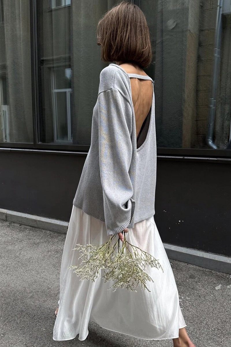 Josie V-ringad Cut-out Stickad Maxiklänning