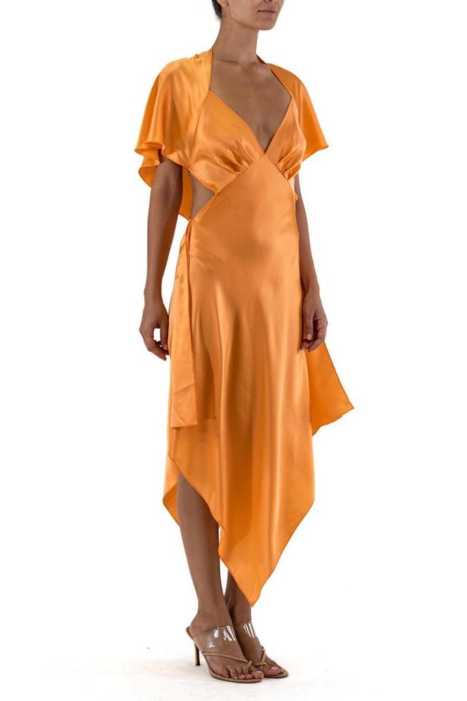 Maya Satin Shawl Midi Dress