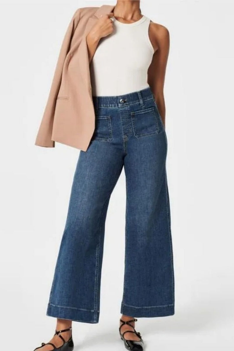 Jean microflare taille haute allongeant