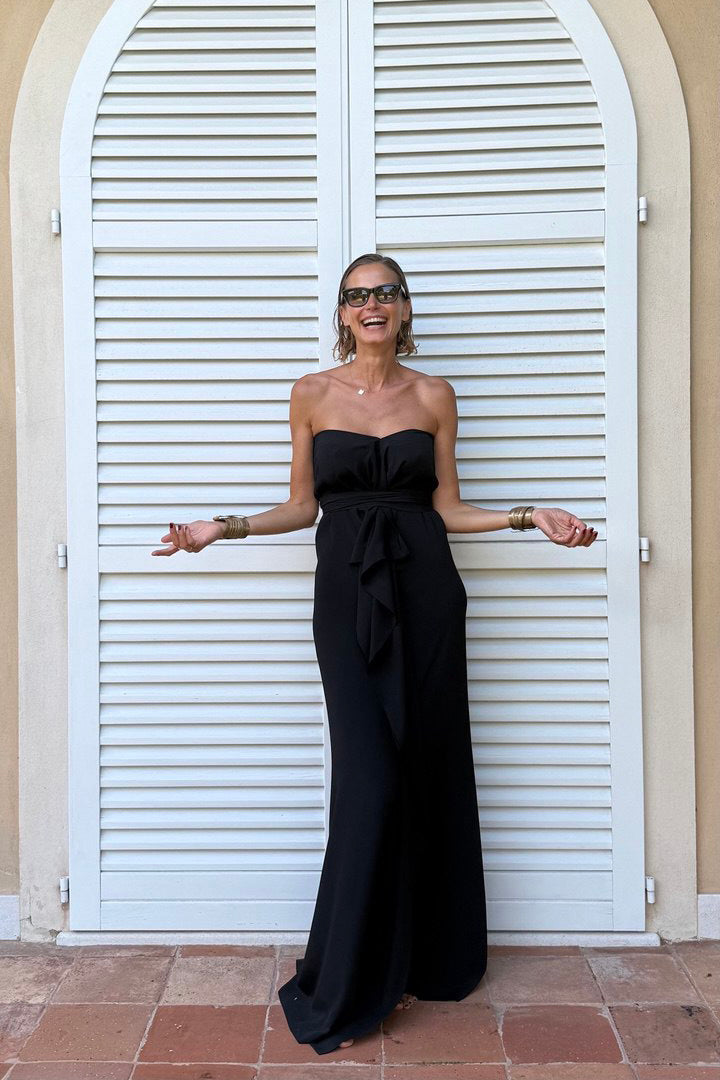 Caftan asymétrique fluide avec ceinture