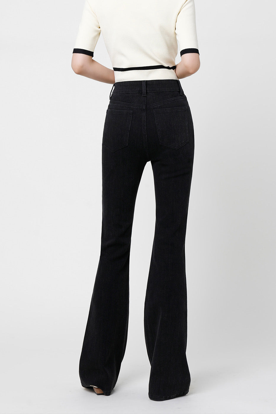 Black Slim Flare Jeans