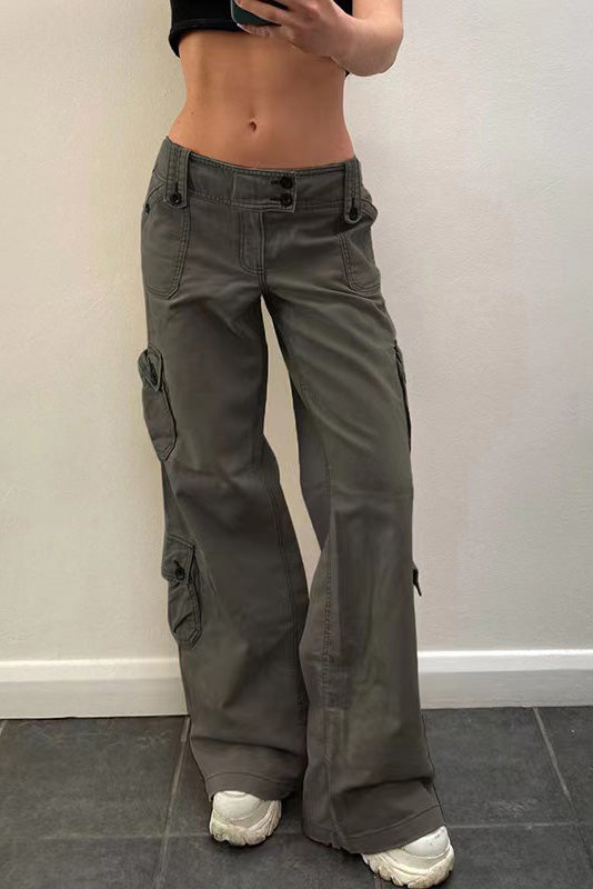 Pantalons en denim à poches de style rétro