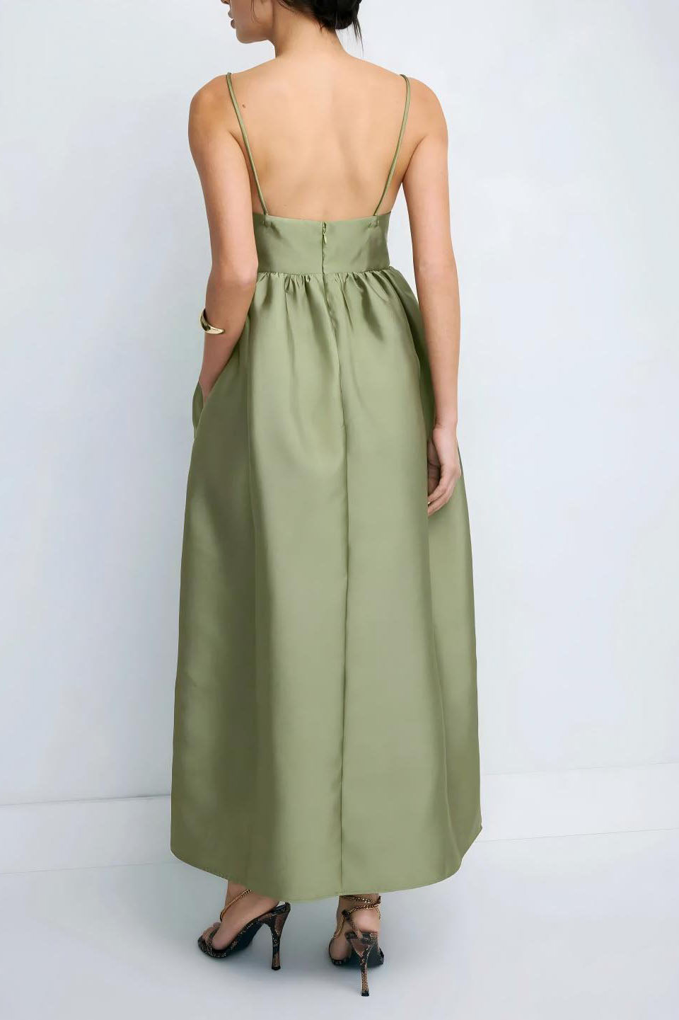 Robe Babydoll Midi Minimaliste Vert Olive