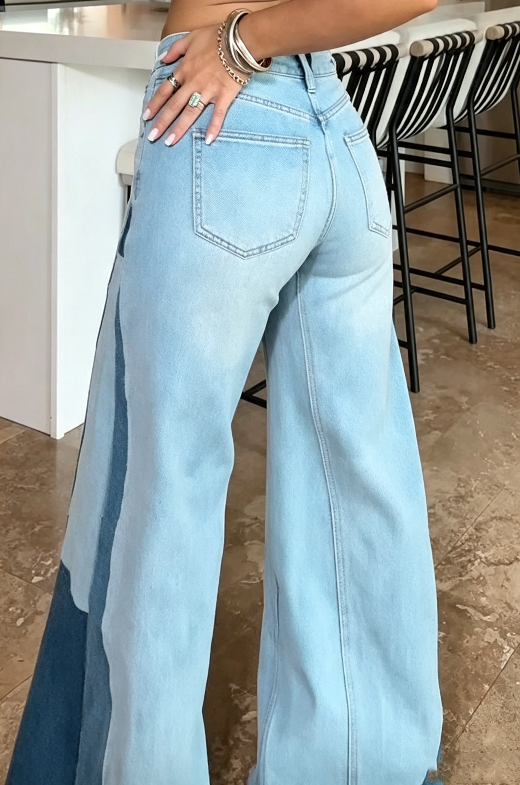 Geruite blazer met rode franjes en engelenvleugels