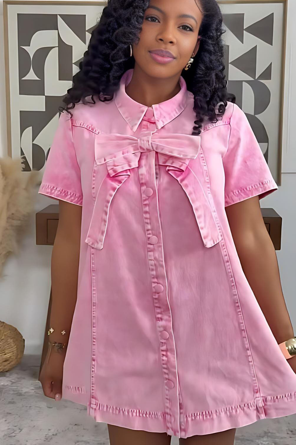 Sweet Casual Denim Vibe Mini Dress