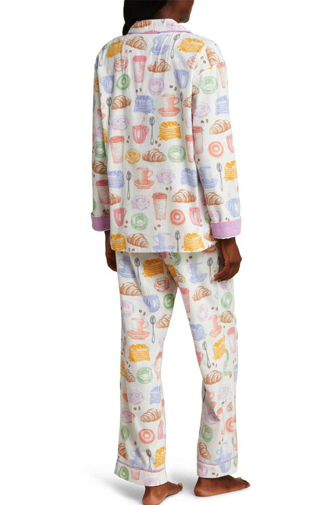 Milk Tea & Bread Print Pajama Set