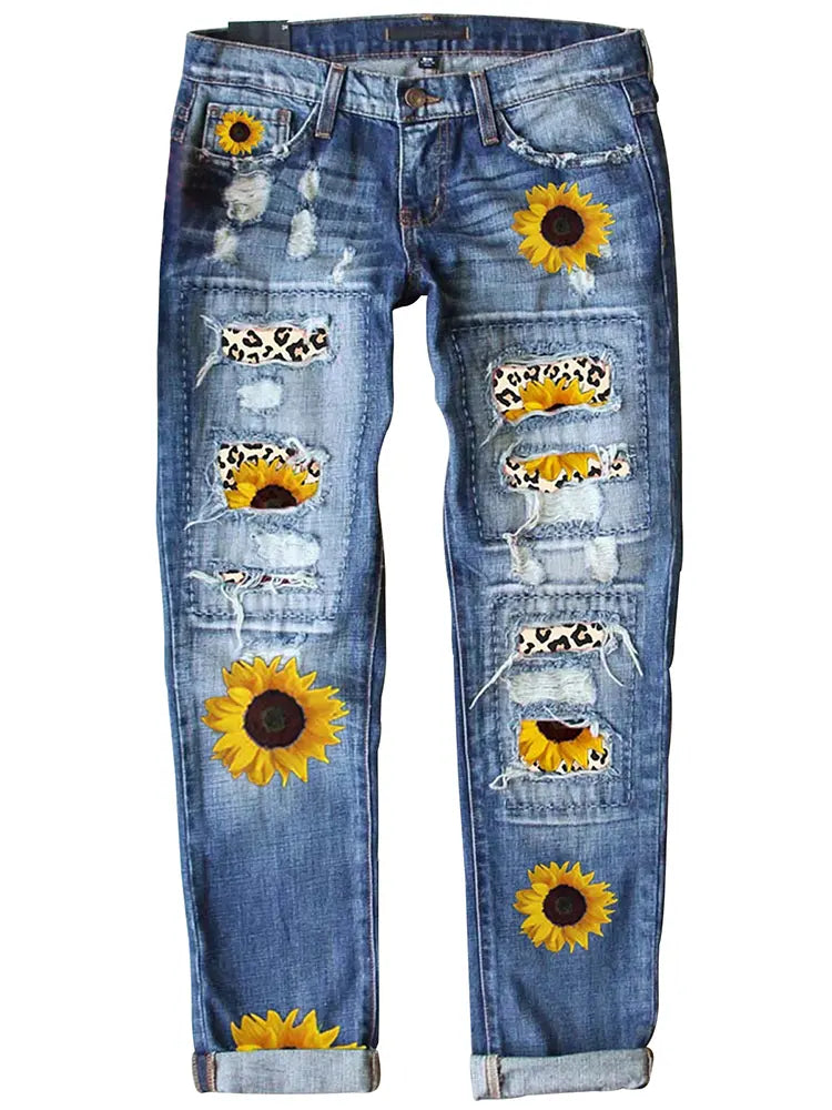Jeans stampati alla moda slim fit