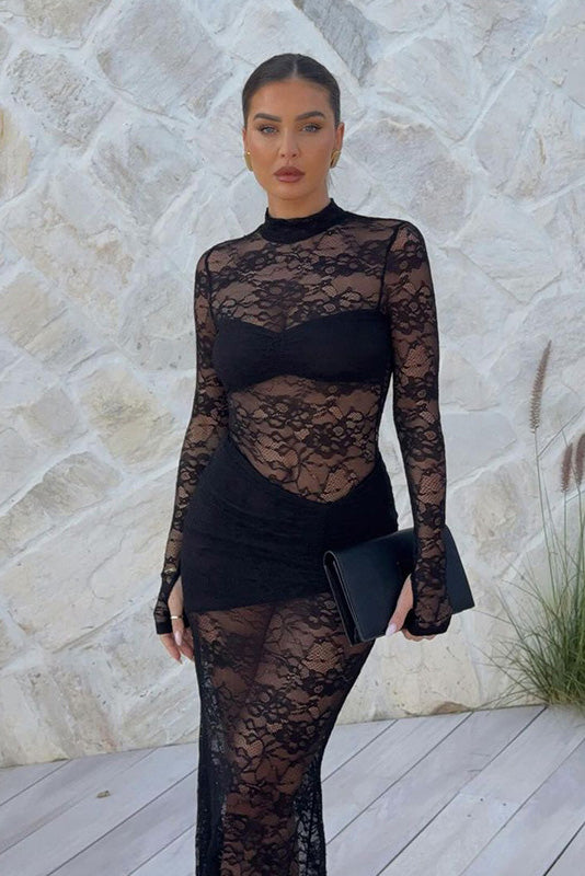 Midnight Lace Dream Maxi Dress