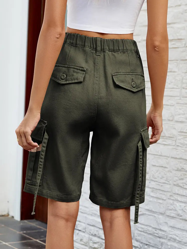 Shorts de mezclilla utilitarios lavados