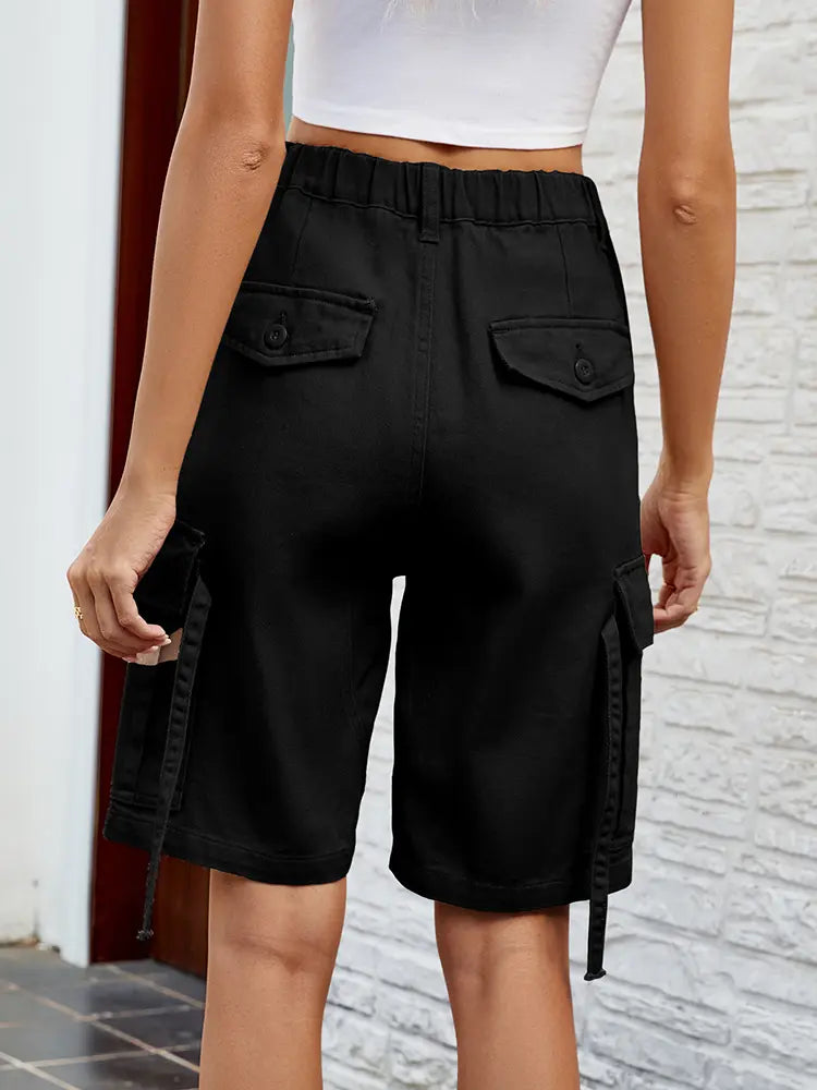 Shorts de mezclilla utilitarios lavados