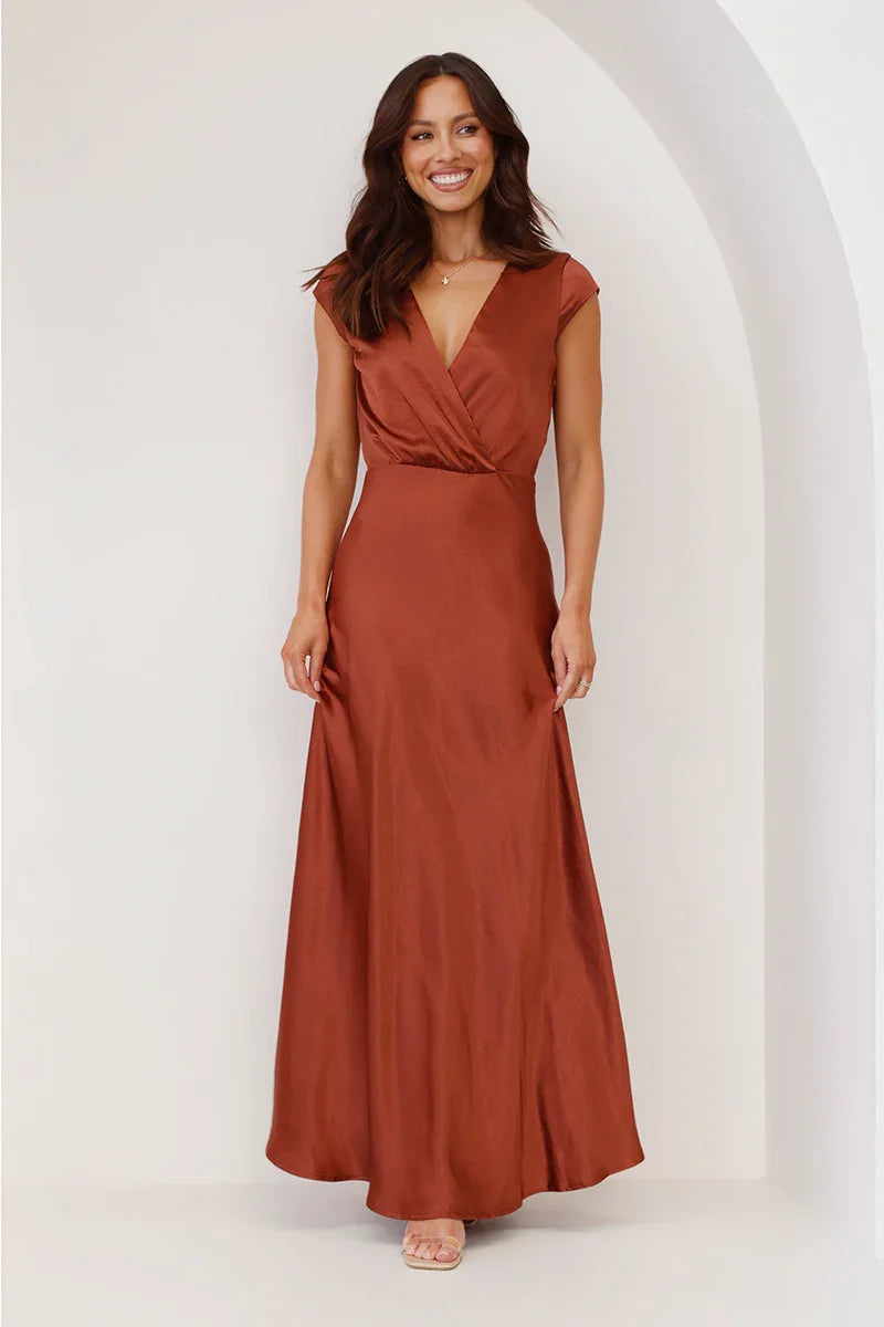 Selma Maxi-jurk - Roest