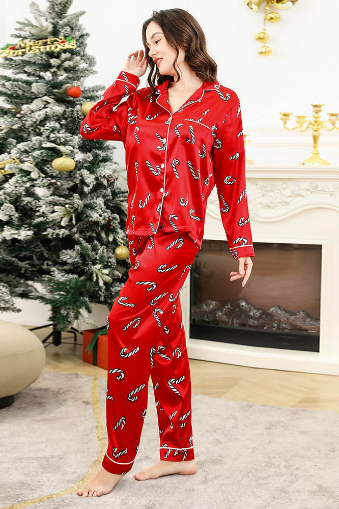 Christmas Candy Pattern Pajama Set