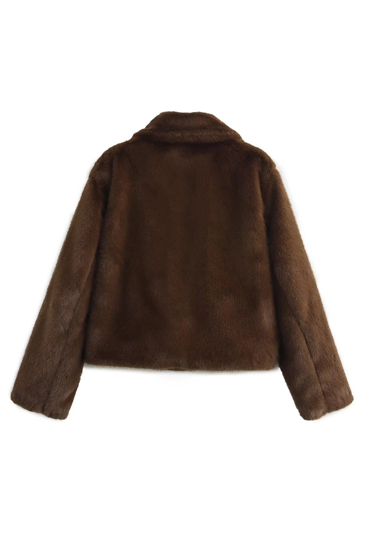 Cocoa Tone Plush Lapel Jacket