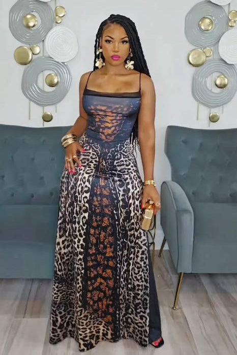 루신다 원숄더 맥시 슬립 드레스