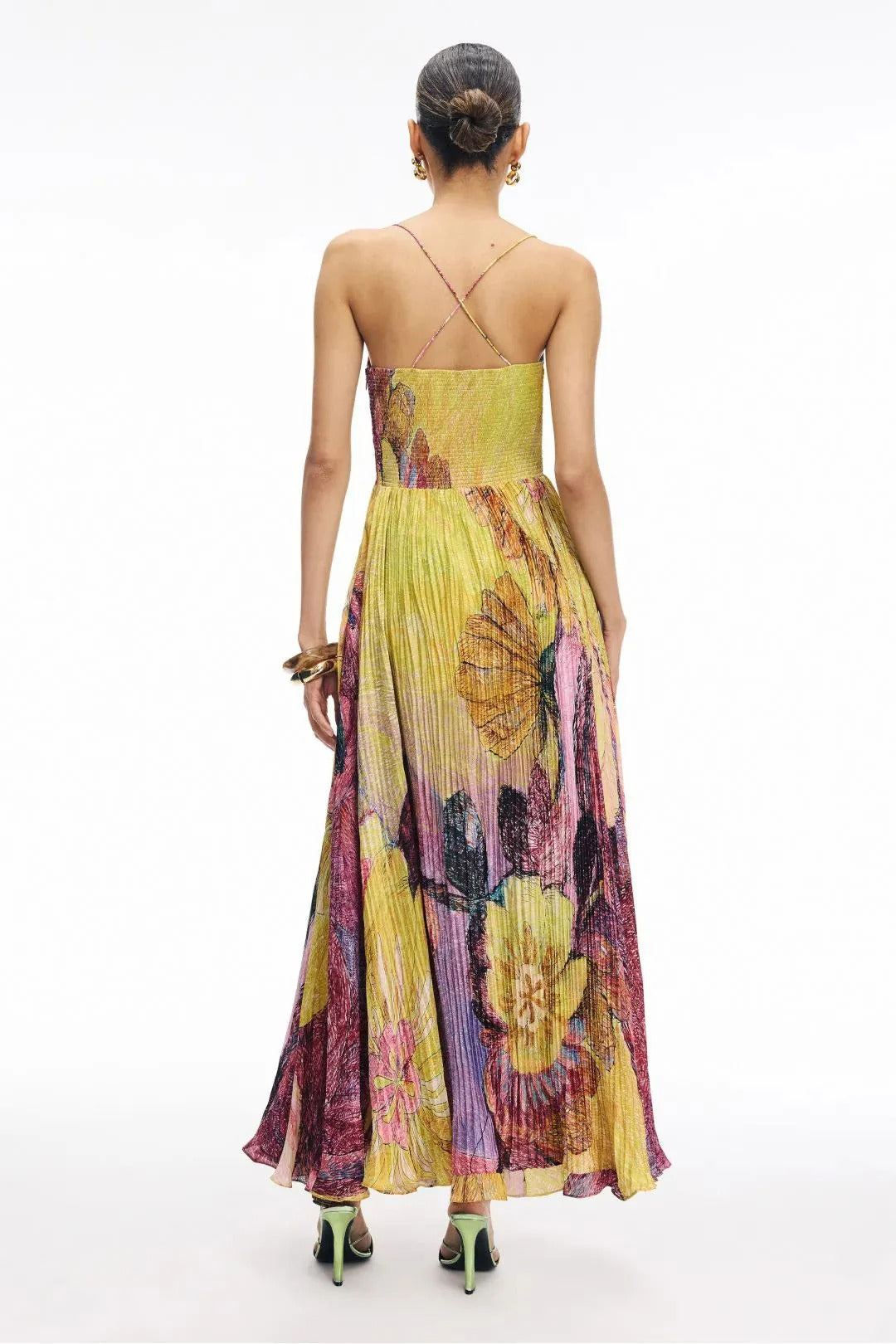 Kiara Multicolored Ikat Print Maxi Dress