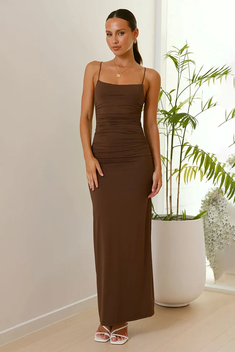 Summer Solstice Maxi Dress - Chocolate